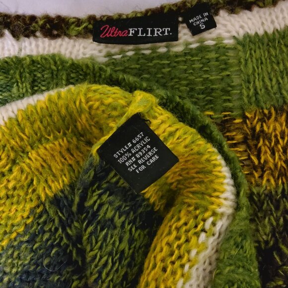 Ultra Flirt Y2K fairy grunge cozy knit crochet sweater mini dress with pockets - Picture 7 of 9